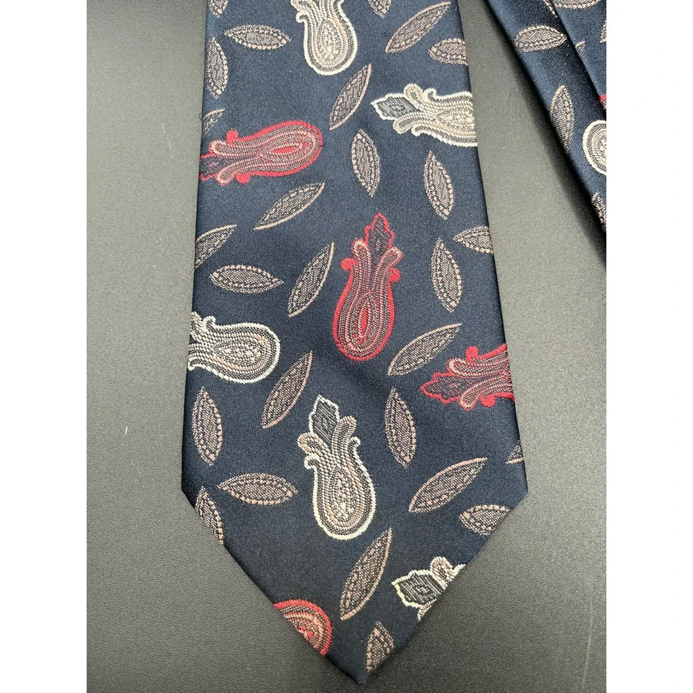 Vtg‎ Pair of Mens Neck Ties Paisley Polka Dot Burgundy Blue Mens Store Nautica